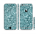 The Abstract Blue Feather Paisley Sectioned Skin Series for the Apple iPhone 6s