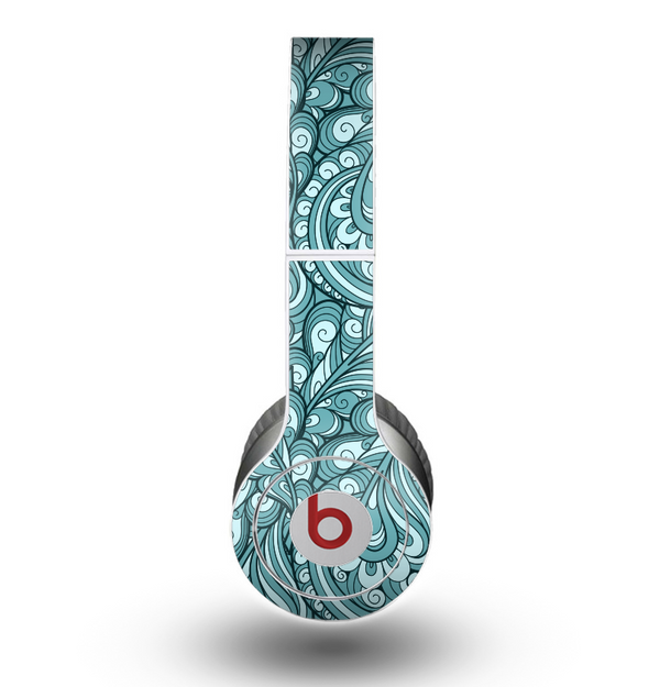 The Abstract Blue Feather Paisley Skin for the Beats by Dre Original Solo-Solo HD Headphones