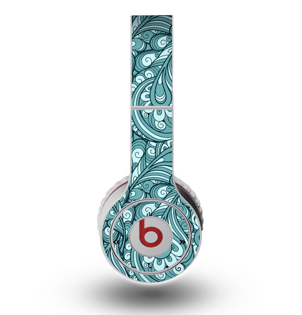 The Abstract Blue Feather Paisley Skin for the Original Beats by Dre Wireless Headphones