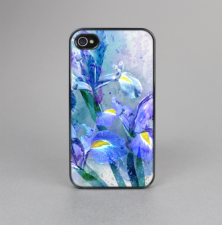 The Abstract Blue Floral Art Skin-Sert for the Apple iPhone 4-4s Skin-Sert Case