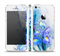 The Abstract Blue Floral Art Skin Set for the Apple iPhone 5