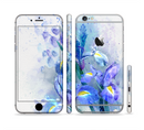 The Abstract Blue Floral Art Sectioned Skin Series for the Apple iPhone 6s Plus