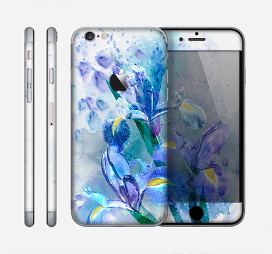 The Abstract Blue Floral Art Skin for the Apple iPhone 6