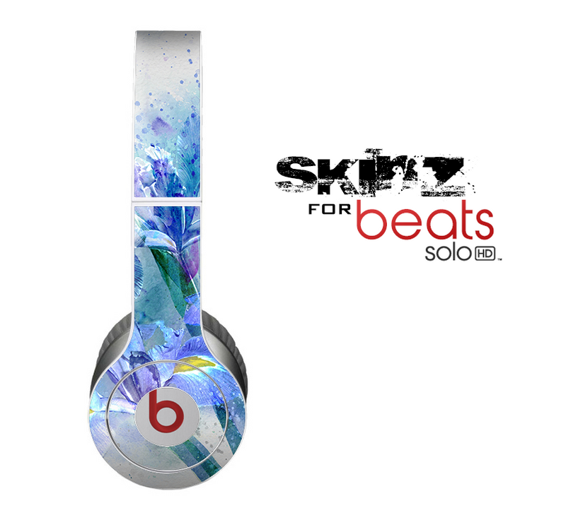 The Abstract Blue Floral Art Skin for the Beats by Dre Solo-Solo HD Headphones
