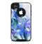 The Abstract Blue Floral Art Skin for the iPhone 4-4s OtterBox Commuter Case