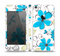 The Abstract Blue Floral Pattern V4 Skin Set for the Apple iPhone 5