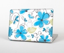 The Abstract Blue Floral Pattern V4 Skin for the Apple MacBook Air 13"