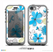 The Abstract Blue Floral Pattern V4 Skin for the iPhone 5c nüüd LifeProof Case