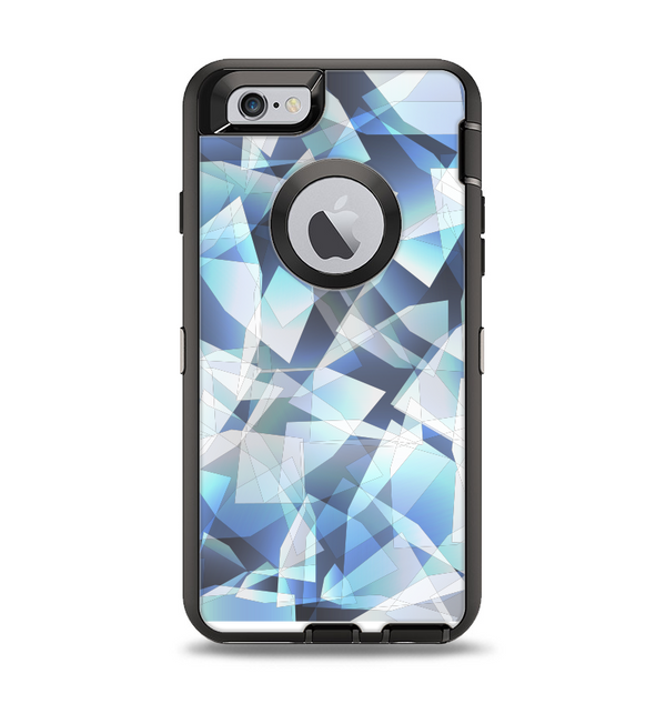 The Abstract Blue Overlay Shapes Apple iPhone 6 Otterbox Defender Case Skin Set