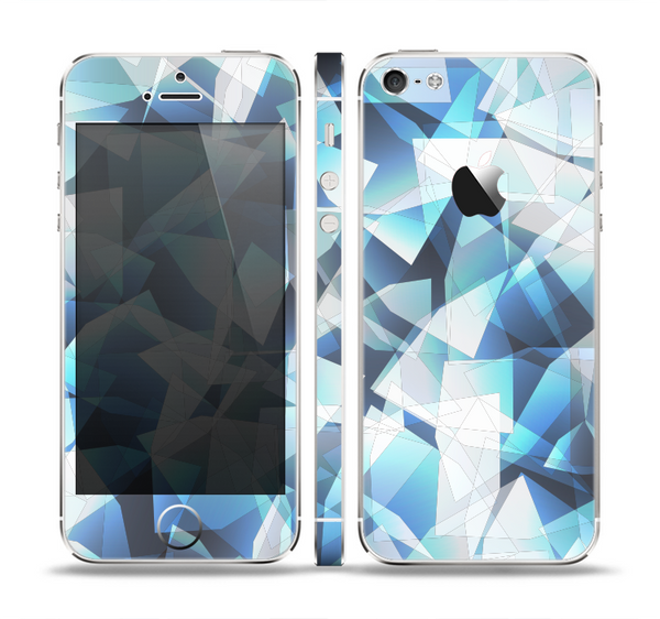 The Abstract Blue Overlay Shapes Skin Set for the Apple iPhone 5
