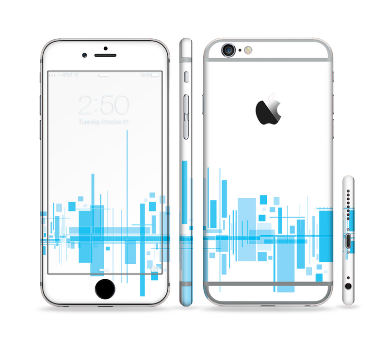 The Abstract Blue Skyline View Sectioned Skin Series for the Apple iPhone 6 Plus