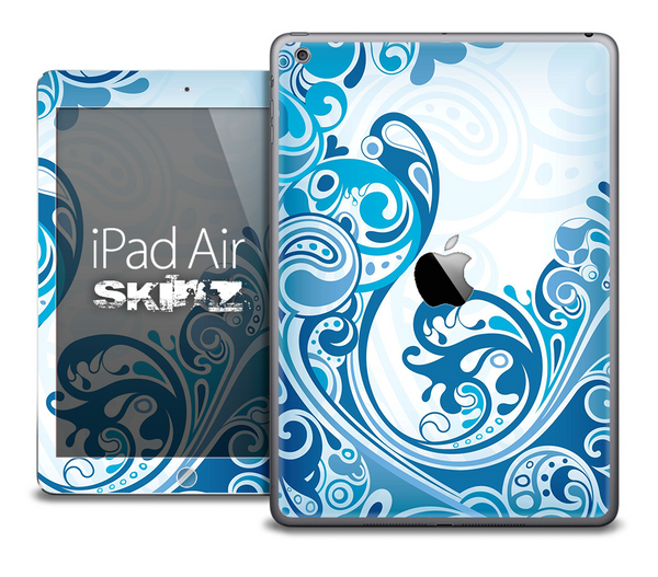 The Abstract Blue Swirl Skin for the iPad Air