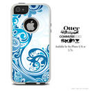 The Abstract Blue Swirled Skin For The iPhone 4-4s or 5-5s Otterbox Commuter Case