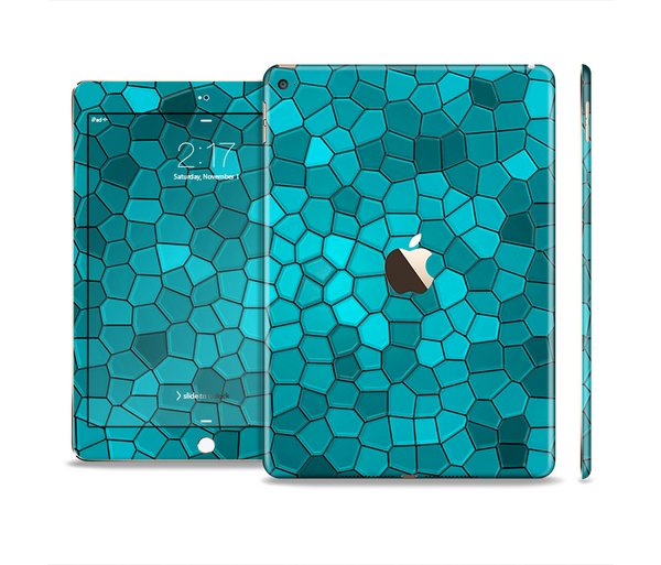 The Abstract Blue Tiled Skin Set for the Apple iPad Pro