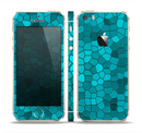 The Abstract Blue Tiled Skin Set for the Apple iPhone 5s