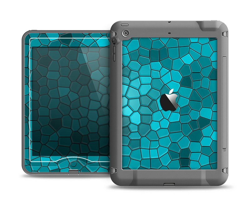 The Abstract Blue Tiled Apple iPad Mini LifeProof Nuud Case Skin Set