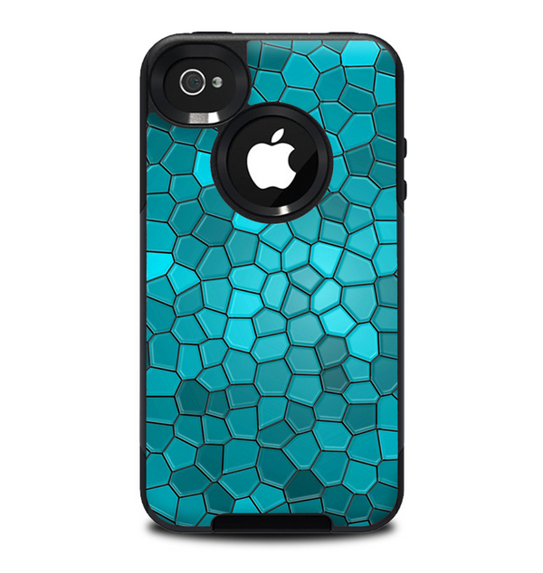 The Abstract Blue Tiled Skin for the iPhone 4-4s OtterBox Commuter Case