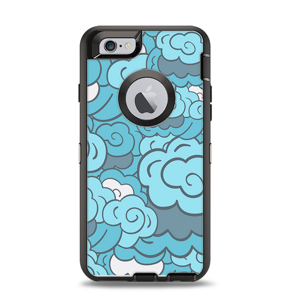 The Abstract Blue Vector Seamless Cloud Pattern Apple iPhone 6 Otterbox Defender Case Skin Set
