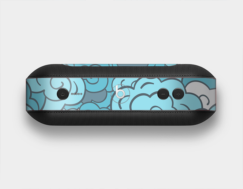 The Abstract Blue Vector Seamless Cloud Pattern Skin Set for the Beats Pill Plus