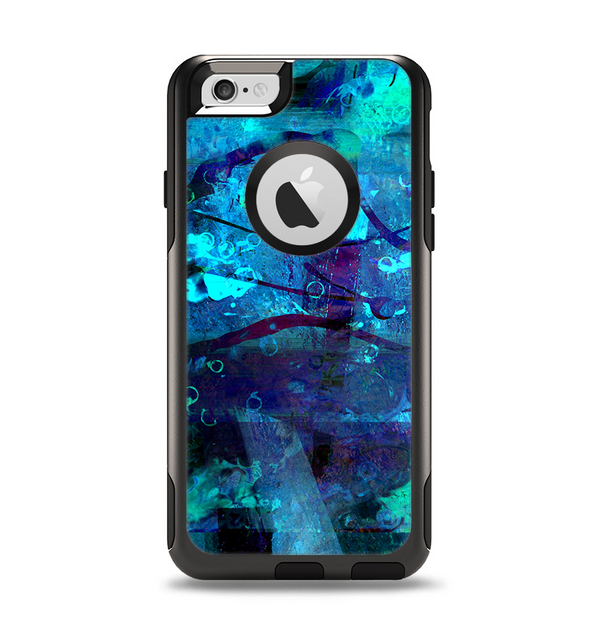 The Abstract Blue Vibrant Colored Art Apple iPhone 6 Otterbox Commuter Case Skin Set