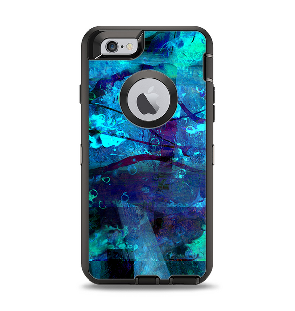 The Abstract Blue Vibrant Colored Art Apple iPhone 6 Otterbox Defender Case Skin Set