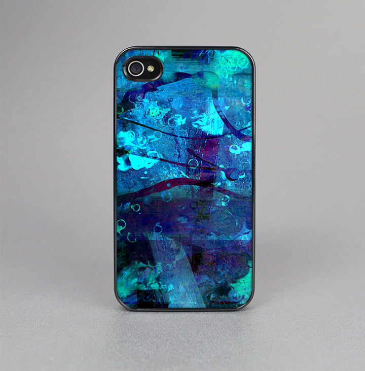 The Abstract Blue Vibrant Colored Art Skin-Sert for the Apple iPhone 4-4s Skin-Sert Case