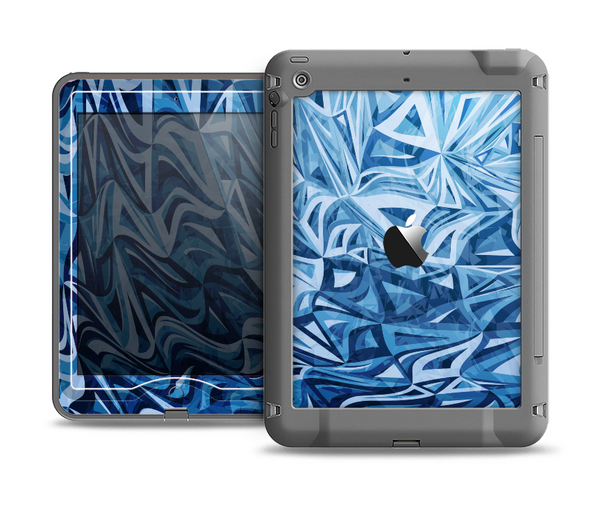 The Abstract Blue Water Pattern Apple iPad Air LifeProof Nuud Case Skin Set