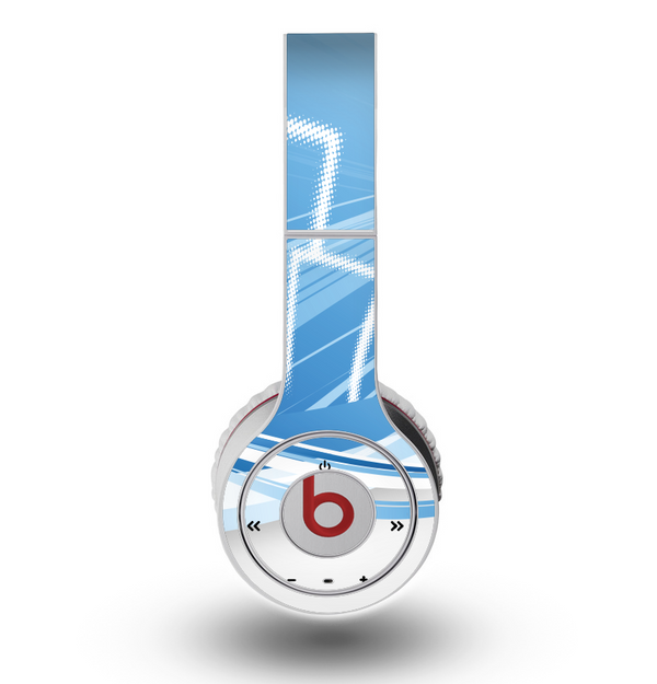 The Abstract Blue & White Future City View Skin for the Original Beats by Dre Wireless Headphones