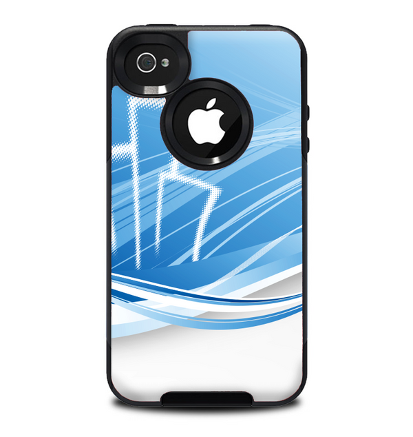 The Abstract Blue & White Future City View Skin for the iPhone 4-4s OtterBox Commuter Case