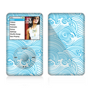 The Abstract Blue & White Waves Skin For The Apple iPod Classic