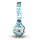 The Abstract Blue & White Waves Skin for the Beats by Dre Mixr Headphones