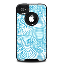 The Abstract Blue & White Waves Skin for the iPhone 4-4s OtterBox Commuter Case