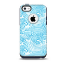 The Abstract Blue & White Waves Skin for the iPhone 5c OtterBox Commuter Case