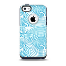 The Abstract Blue & White Waves Skin for the iPhone 5c OtterBox Commuter Case