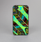 The Abstract Blue & Yellow Vector Feather Pattern Skin-Sert for the Apple iPhone 4-4s Skin-Sert Case