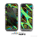 The Abstract Blue & Yellow Vector Feather Pattern Skin for the Apple iPhone 5c LifeProof Case