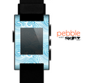 The Abstract Blue & White Waves Skin for the Pebble SmartWatch