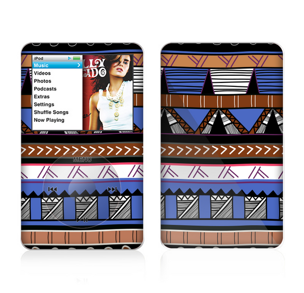 The Abstract Blue and Brown Shaped Aztec Skin For The Apple iPod Classic