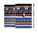 The Abstract Blue and Brown Shaped Aztec Full Body Skin Set for the Apple iPad Mini 2