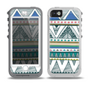 The Abstract Blue and Green Triangle Aztec Skin for the iPhone 5-5s OtterBox Preserver WaterProof Case