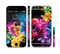 The Abstract Bright Neon Floral Sectioned Skin Series for the Apple iPhone 6