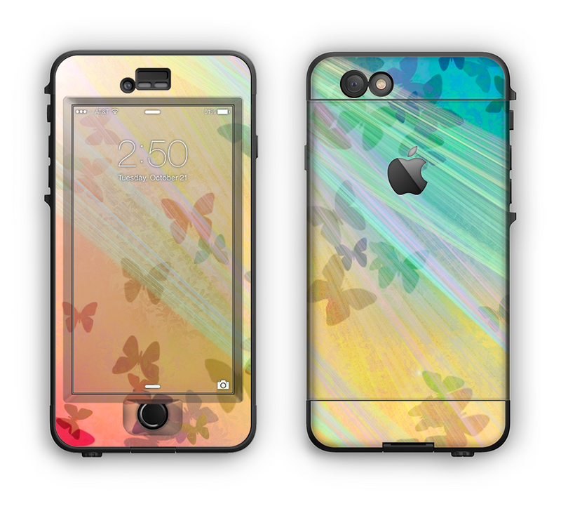 The Abstract Color Butterfly Shadows Apple iPhone 6 LifeProof Nuud Case Skin Set