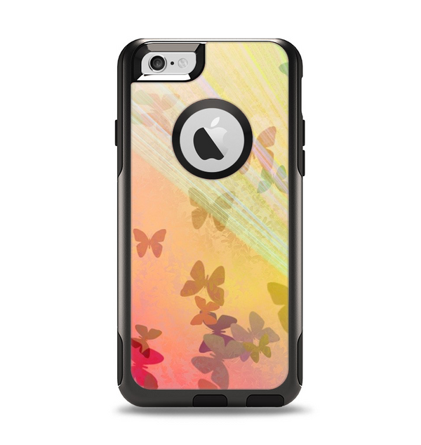 The Abstract Color Butterfly Shadows Apple iPhone 6 Otterbox Commuter Case Skin Set