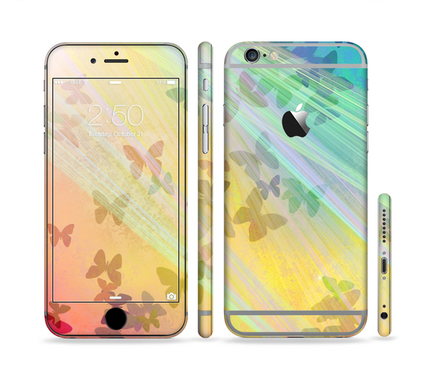 The Abstract Color Butterfly Shadows Sectioned Skin Series for the Apple iPhone 6