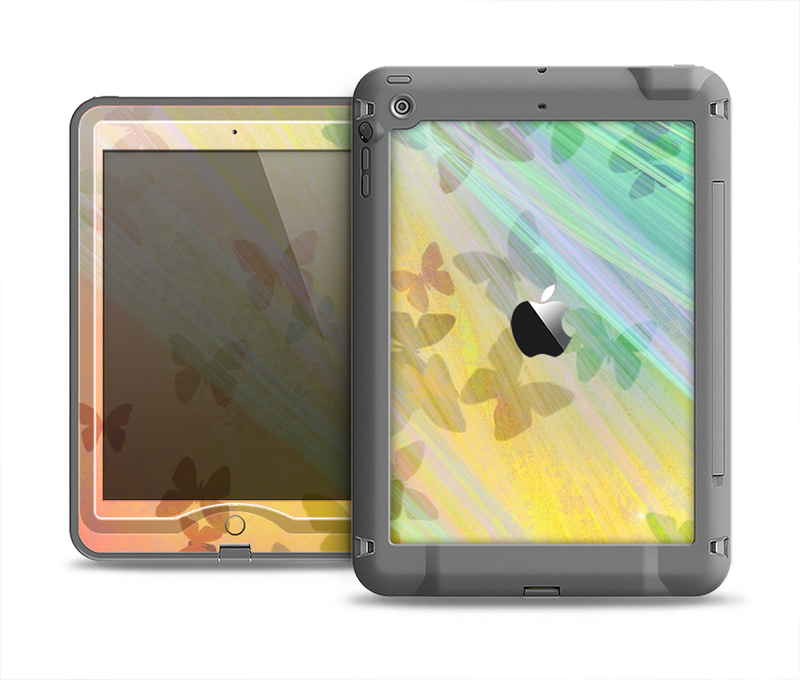 The Abstract Color Butterfly Shadows Apple iPad Mini LifeProof Nuud Case Skin Set