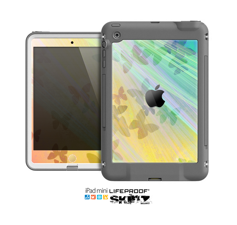 The Abstract Color Butterfly Shadows Skin for the Apple iPad Mini LifeProof Case