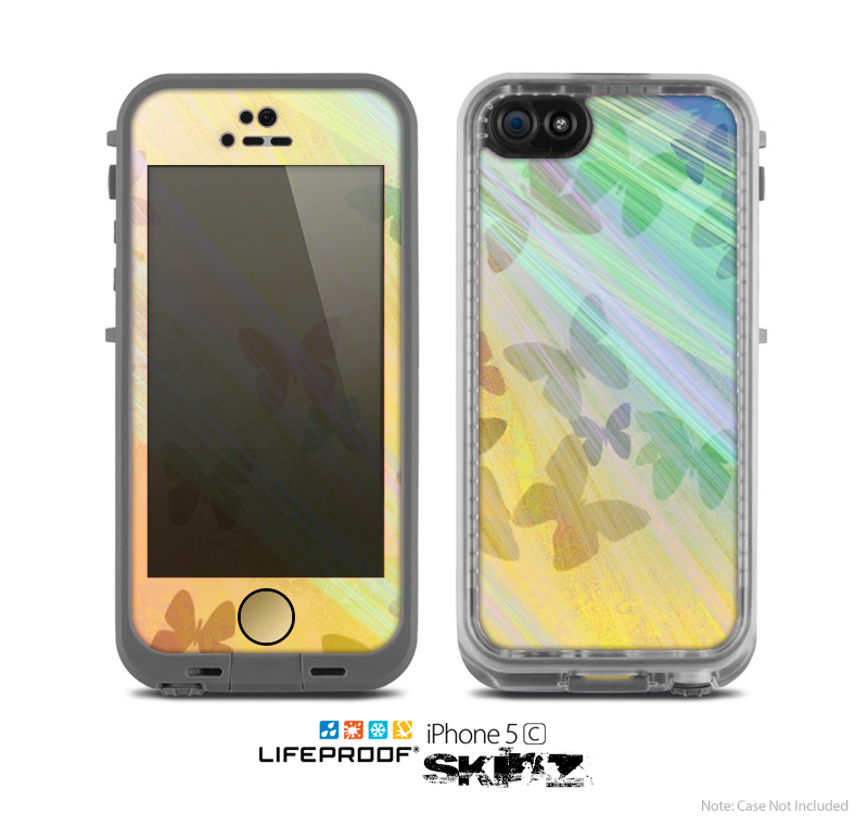 The Abstract Color Butterfly Shadows Skin for the Apple iPhone 5c LifeProof Case