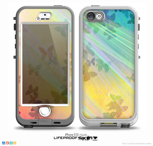 The Abstract Color Butterfly Shadows Skin for the iPhone 5-5s NUUD LifeProof Case