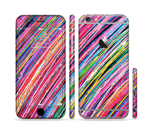 The Abstract Color Strokes Sectioned Skin Series for the Apple iPhone 6 Plus