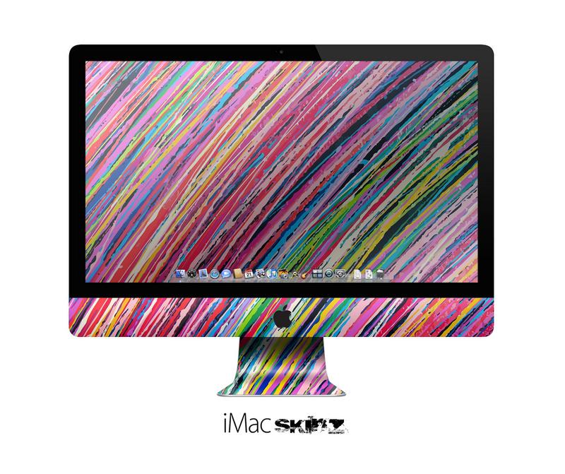 The Abstract Color Strokes Skin for the Apple iMac 27 Inch Desktop Computer